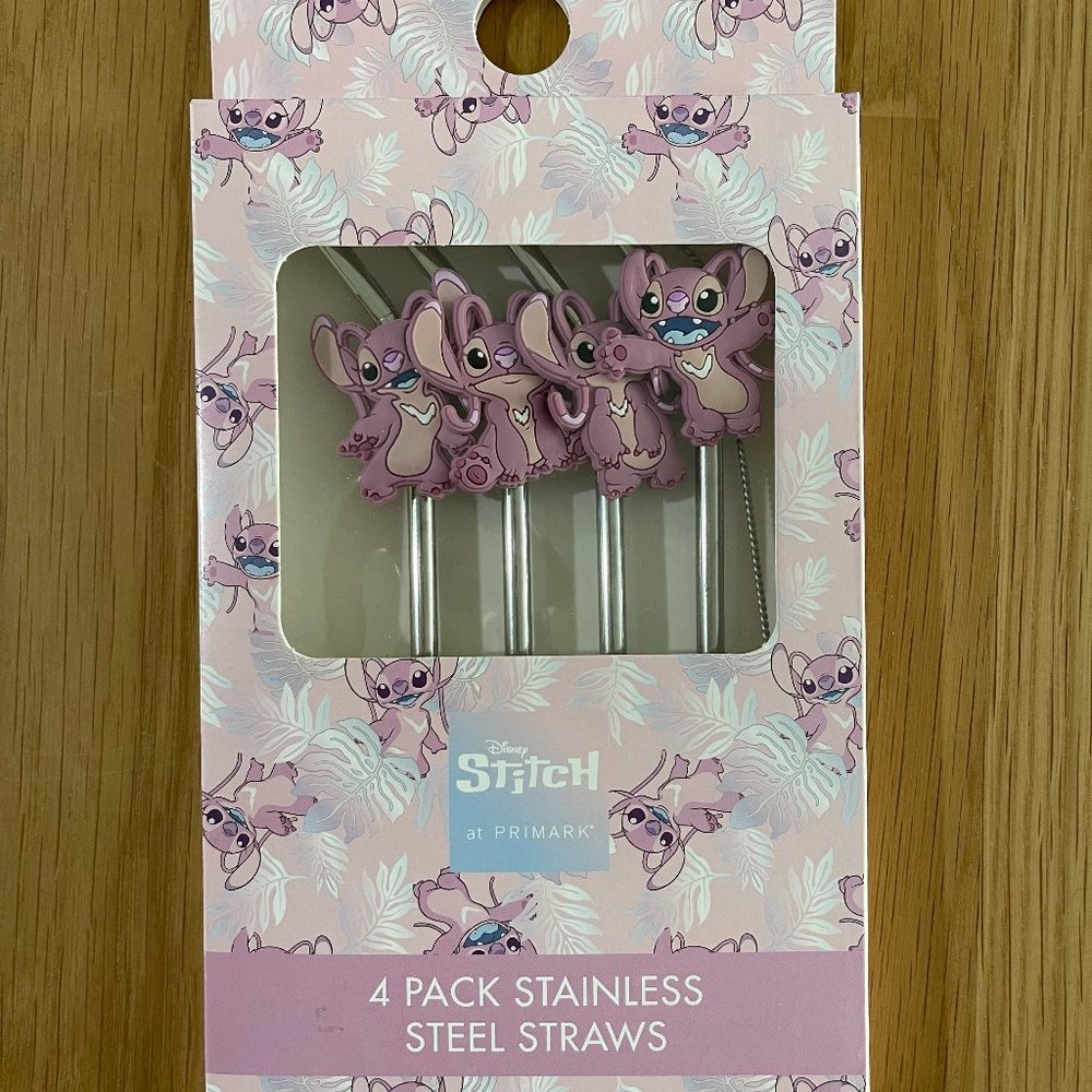 Disney Lilo and Stitch Angel Reusable Stainless Steel Straws 4 Pack